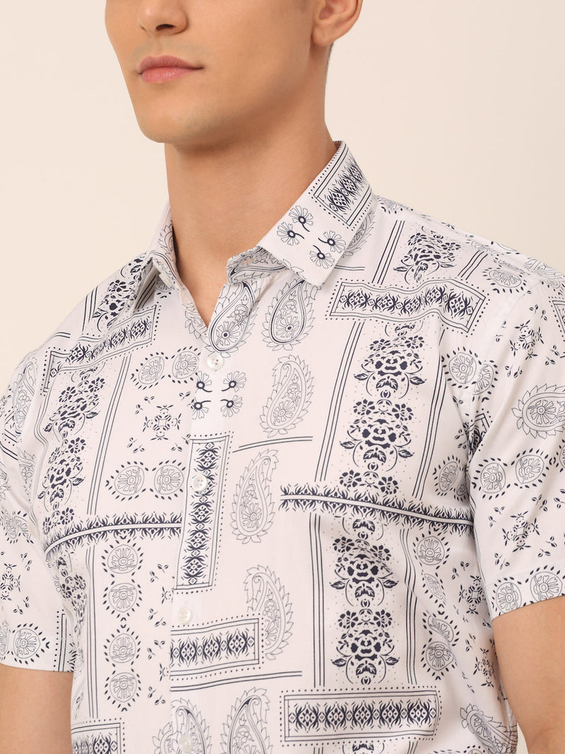 Indian Needle Men's Cotton Printed Formal Shirts