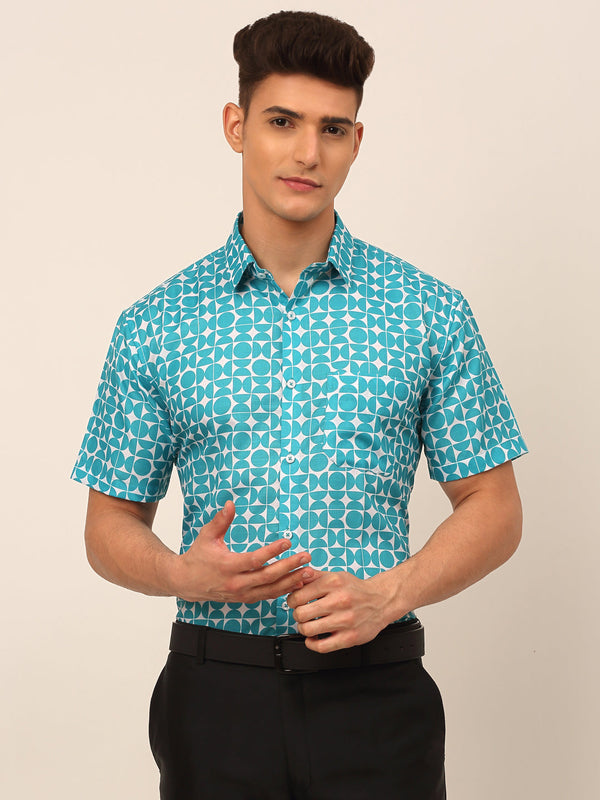 Indian Needle Men's Cotton Printed Formal Shirts