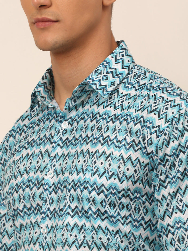 Men's Cotton Printed Formal Shirts