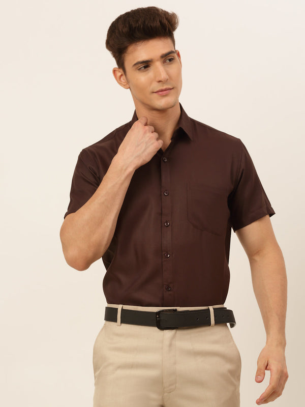 Indian Needle Men's Cotton Solid Formal Shirt's