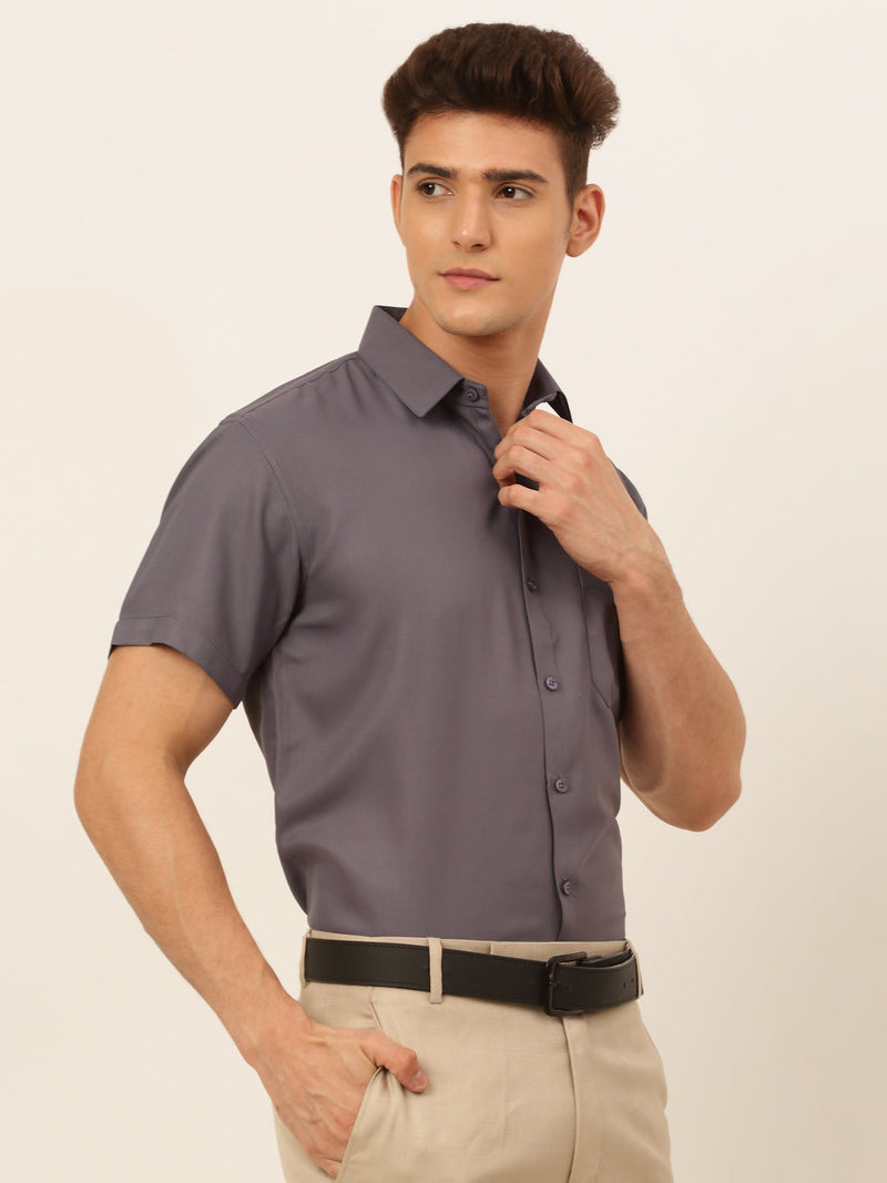 Indian Needle Men's Cotton Solid Formal Shirt's