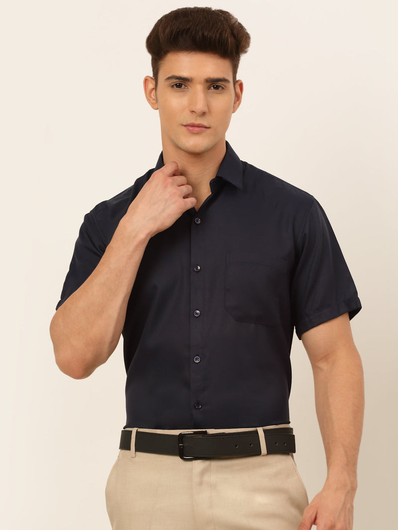 Indian Needle Men's Cotton Solid Formal Shirt's