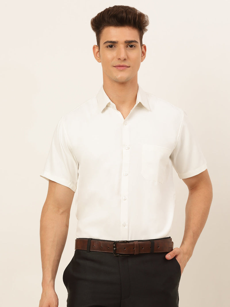 Indian Needle Men's Cotton Solid Formal Shirt's