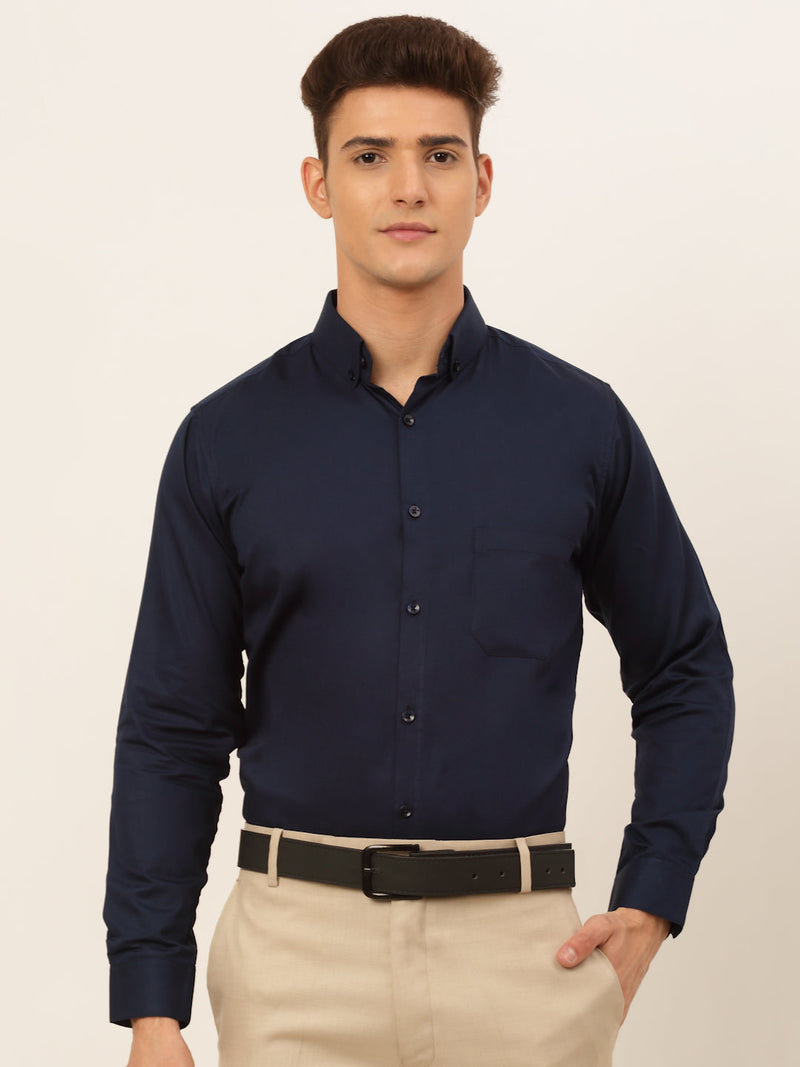 Indian Needle Men's Cotton Solid Formal Shirt's