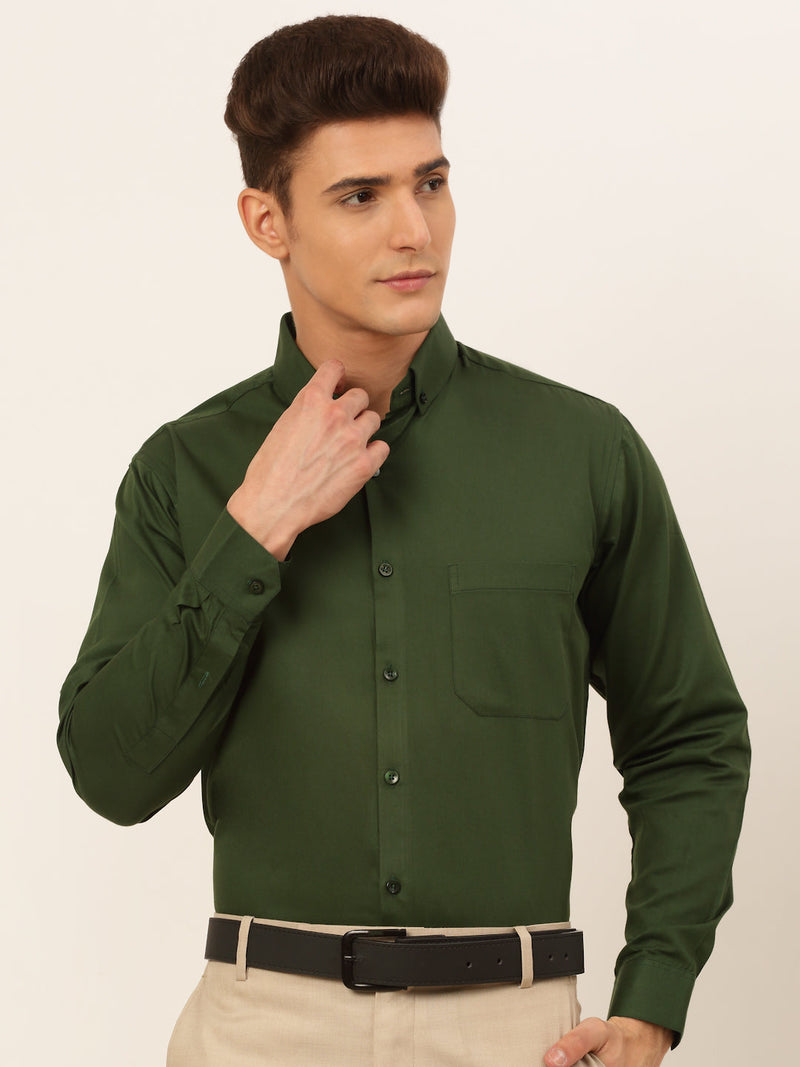 Indian Needle Men's Cotton Solid Formal Shirt's