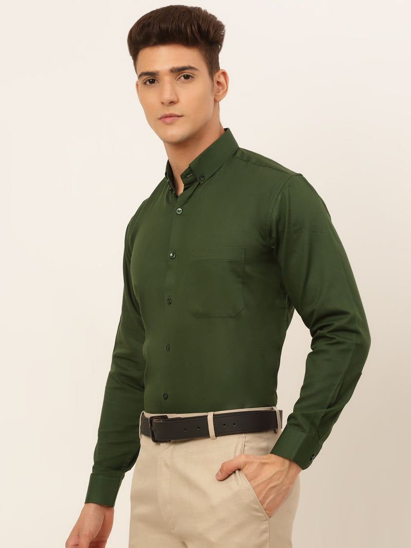 Indian Needle Men's Cotton Solid Formal Shirt's