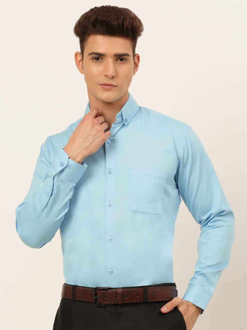 Indian Needle Men's Cotton Solid Formal Shirt's