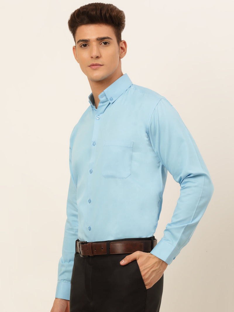 Indian Needle Men's Cotton Solid Formal Shirt's