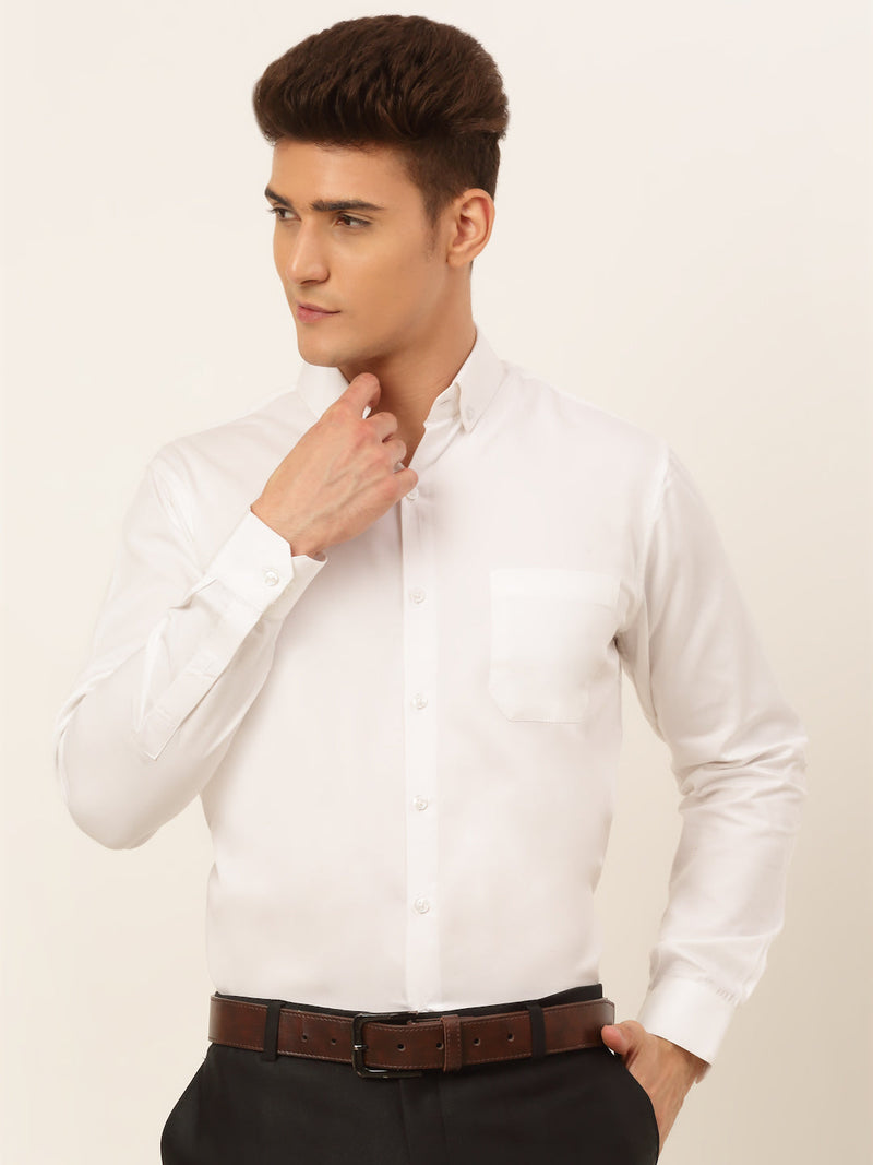 Indian Needle Men's Cotton Solid Formal Shirt's