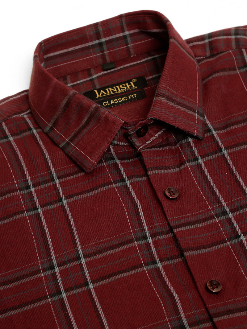 Indian Needle Men's Cotton Checked Formal Shirts