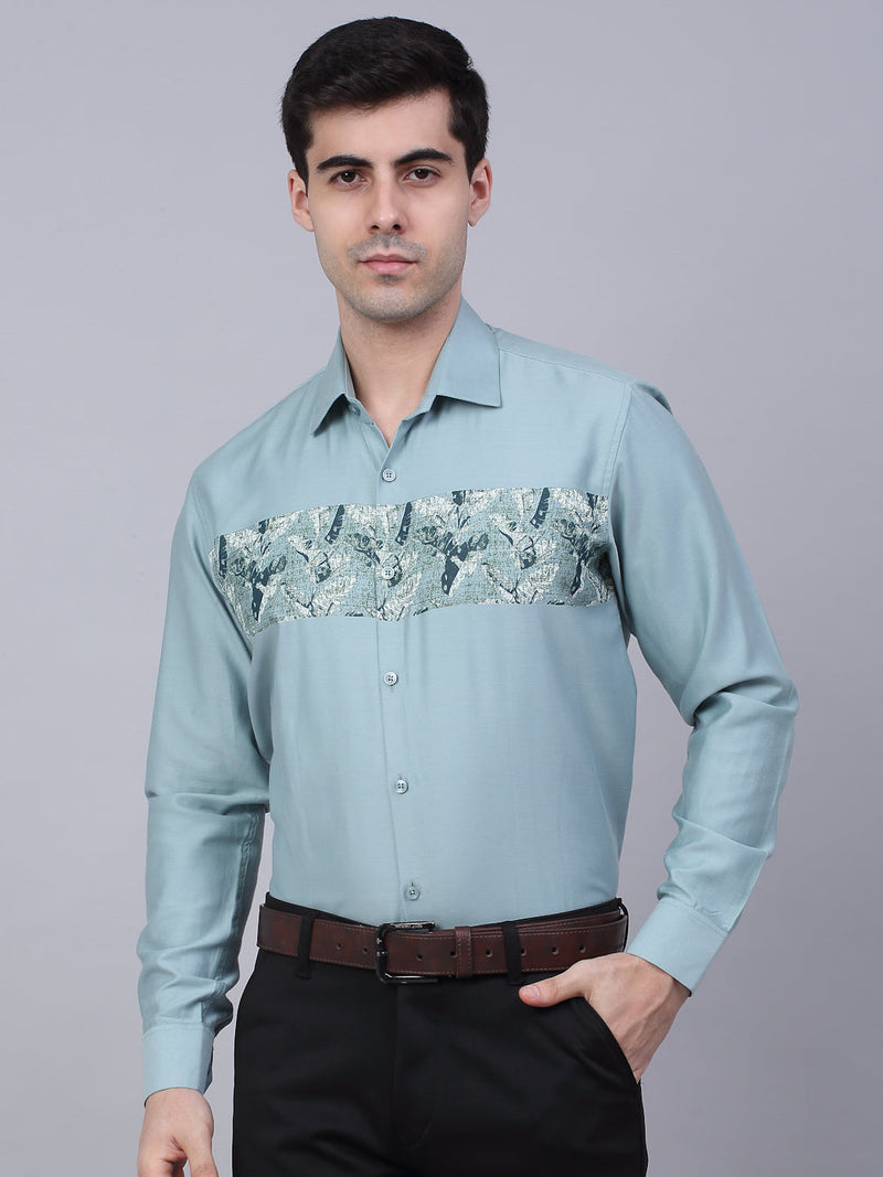 Indian Needle Men's Cotton Lycra Printed Formal Shirts