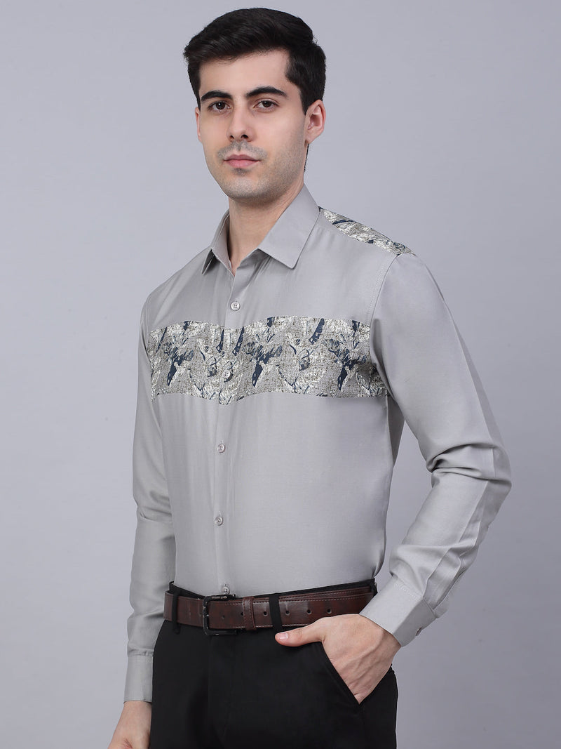 Indian Needle Men's Cotton Lycra Printed Formal Shirts