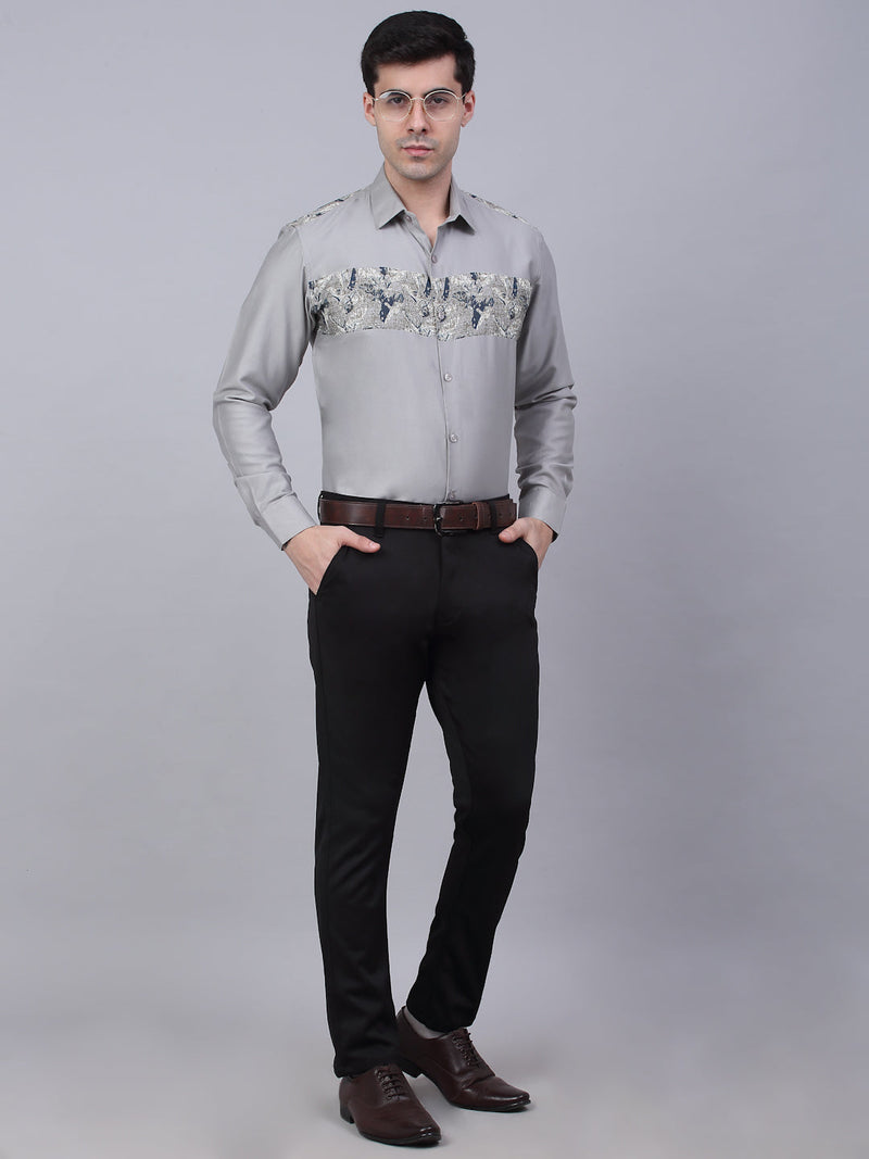 Indian Needle Men's Cotton Lycra Printed Formal Shirts