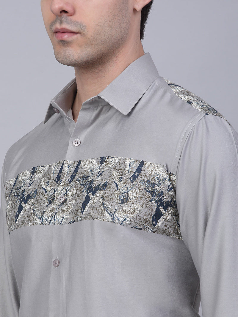 Indian Needle Men's Cotton Lycra Printed Formal Shirts