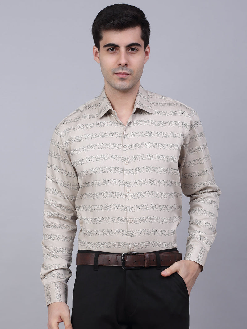 Indian Needle Men's Cotton Lycra Printed Formal Shirts