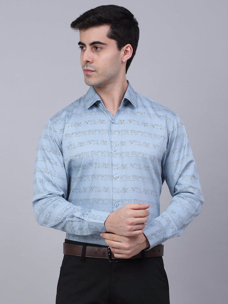 Indian Needle Men's Cotton Lycra Printed Formal Shirts