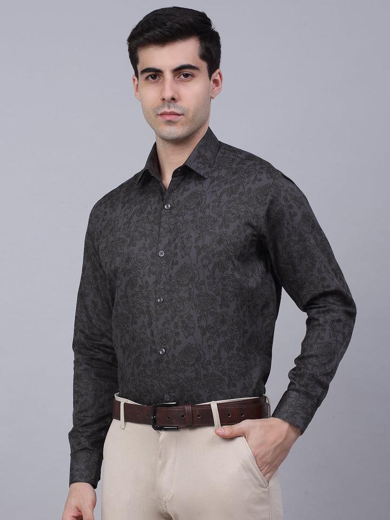 Indian Needle Men's Cotton Lycra Printed Formal Shirts