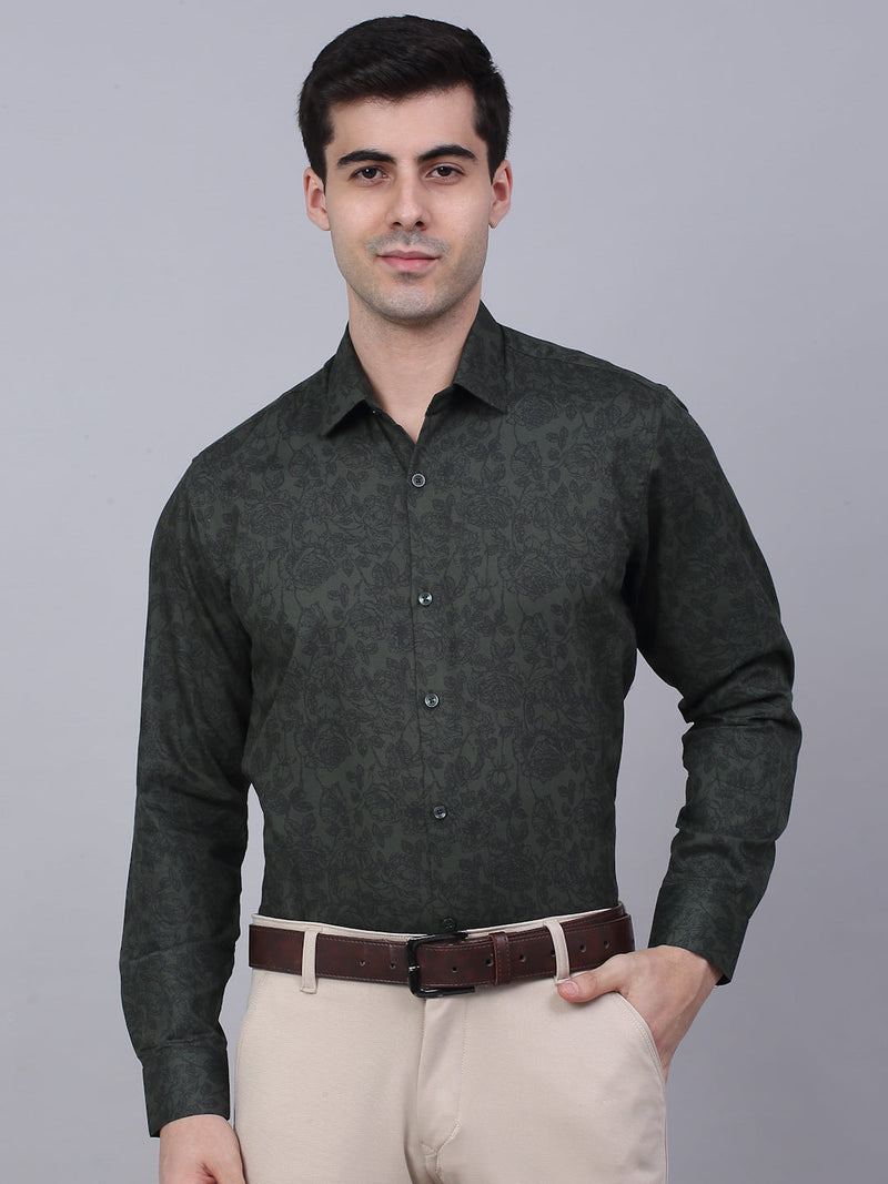 Indian Needle Men's Cotton Lycra Printed Formal Shirts