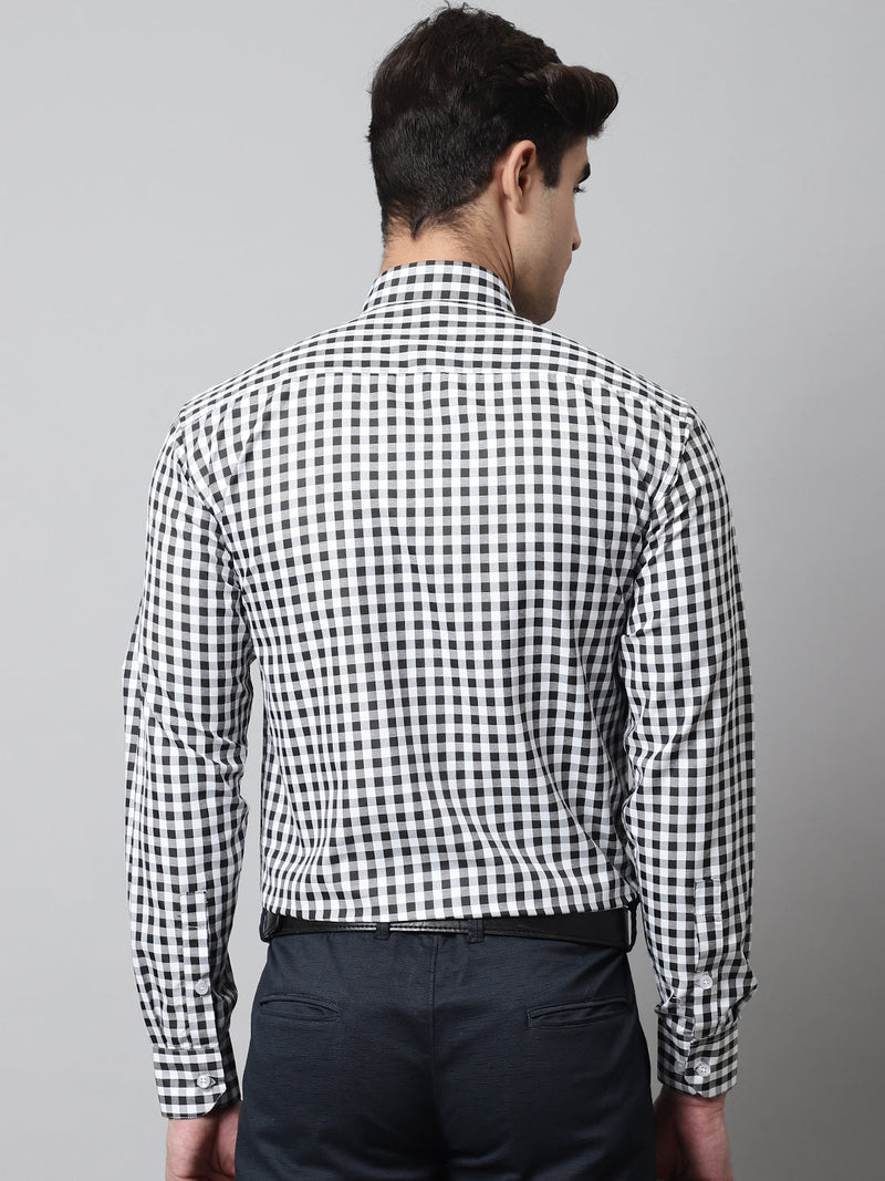 Men Black Checks Pure Cotton Formal Shirt