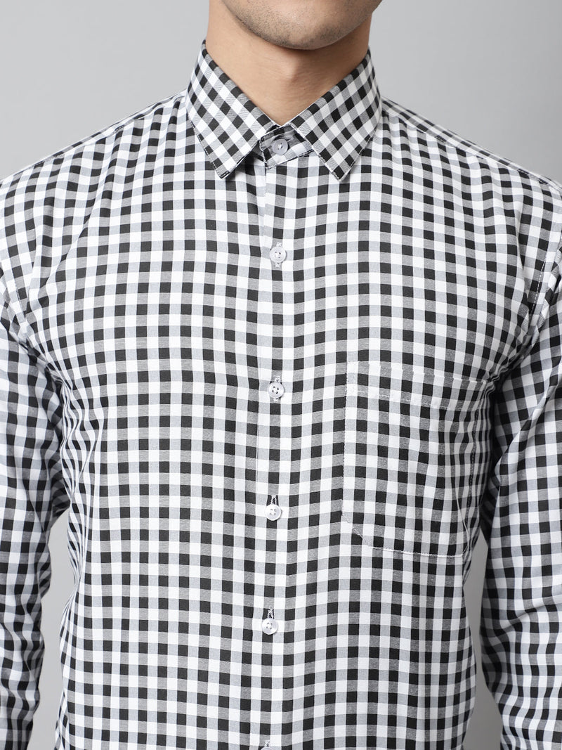 Men Black Checks Pure Cotton Formal Shirt