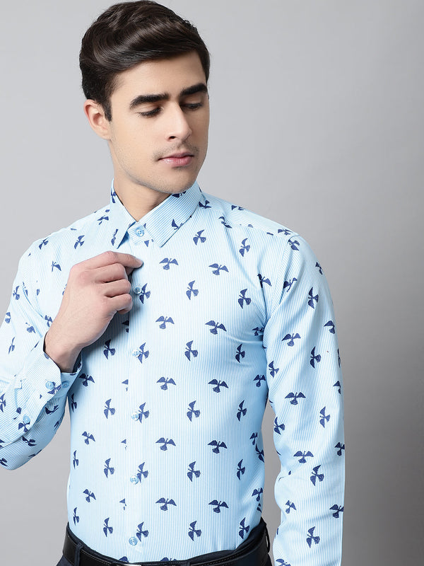 Men Regular Fit Printed Pure Cotton Formal Shirt