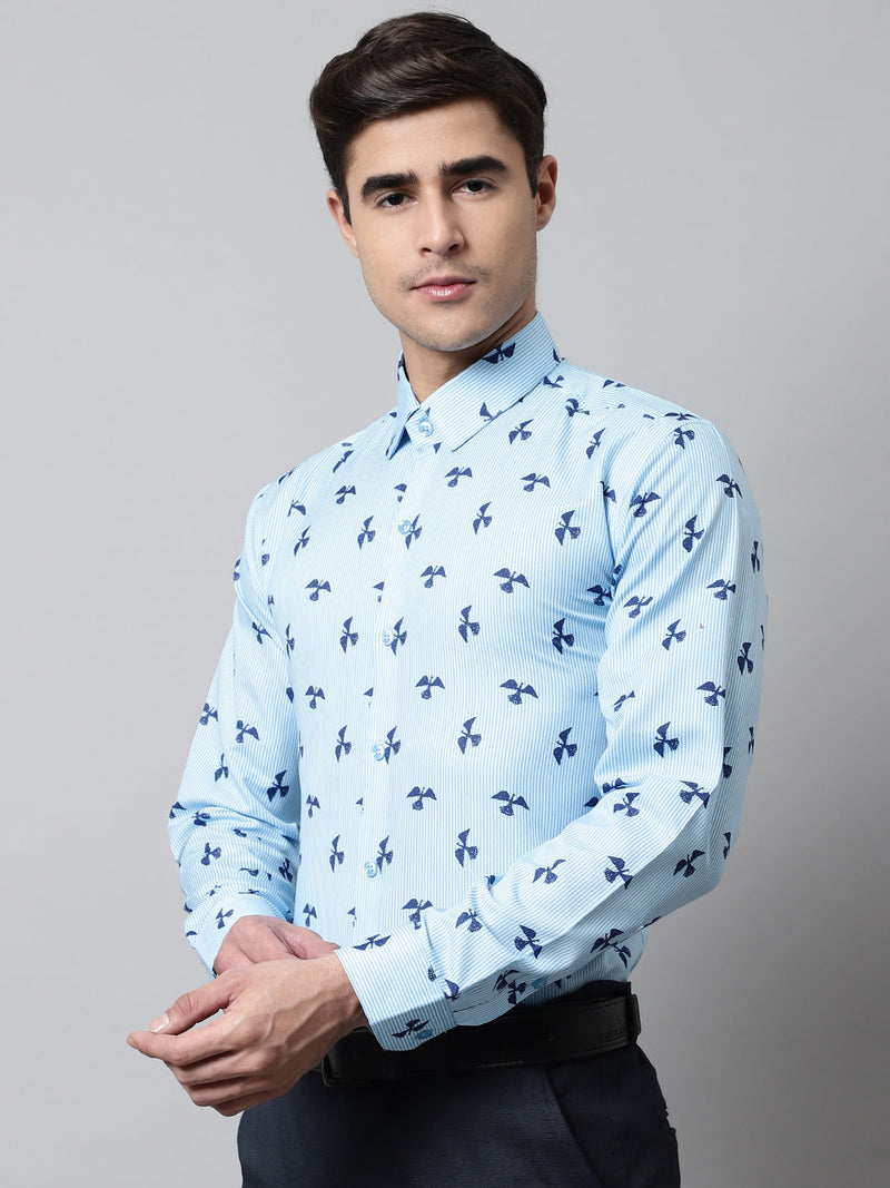 Men Regular Fit Printed Pure Cotton Formal Shirt