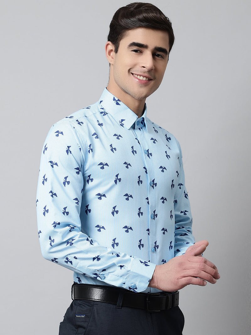 Men Regular Fit Printed Pure Cotton Formal Shirt