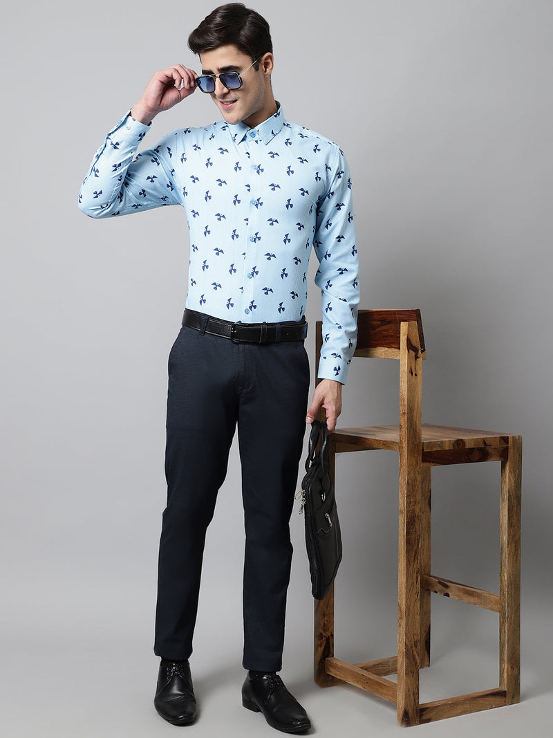 Men Regular Fit Printed Pure Cotton Formal Shirt