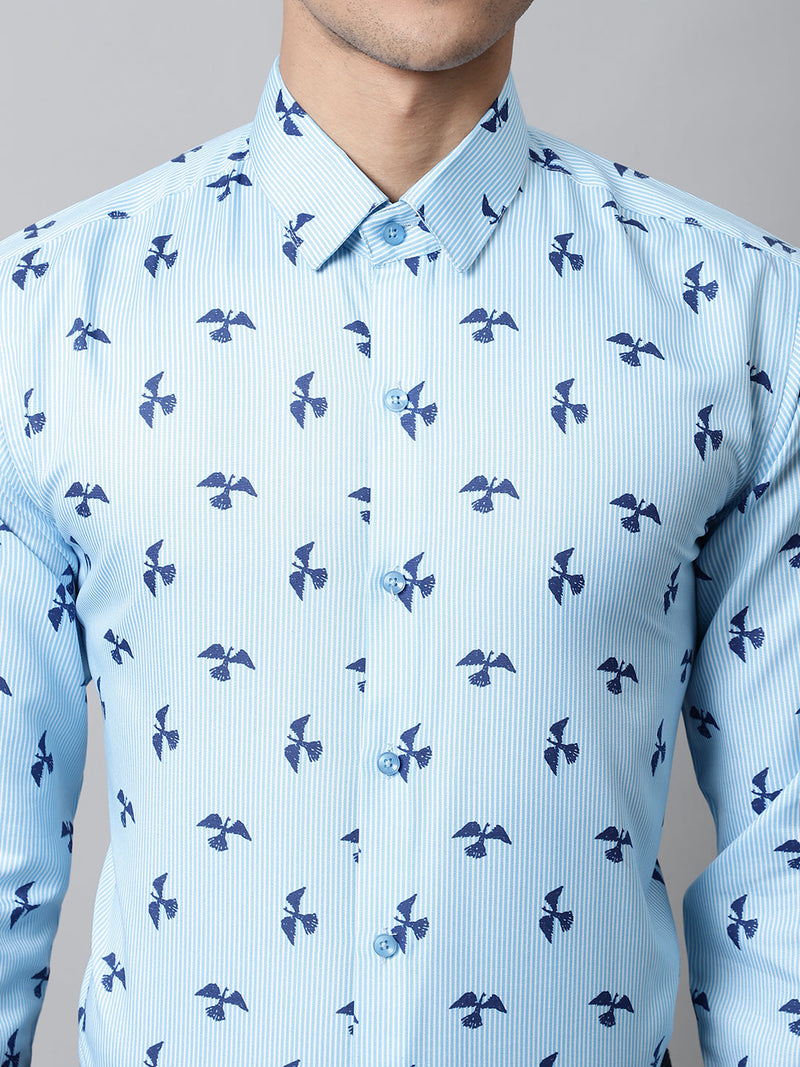 Men Regular Fit Printed Pure Cotton Formal Shirt