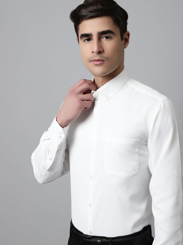 Men White Classic Cotton Formal Shirt