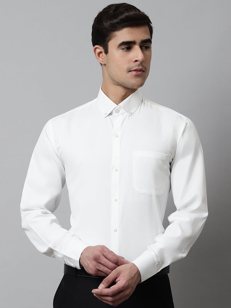 Men White Classic Cotton Formal Shirt