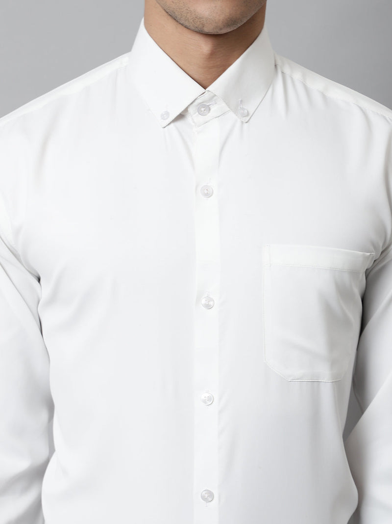 Men White Classic Cotton Formal Shirt