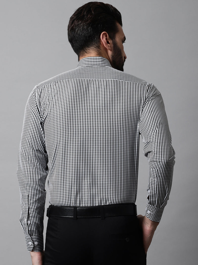 Men Black Micro Checked Causal Shirt