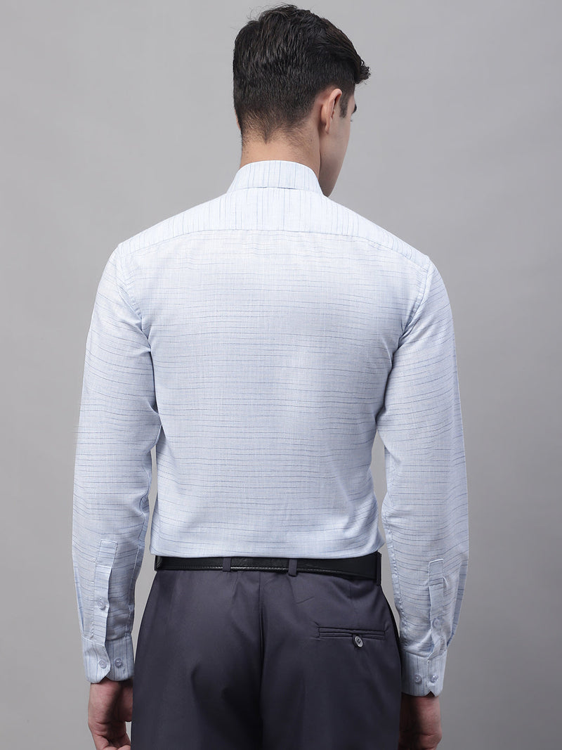 Men Light-Grey Cotton Classic Formal Shirt