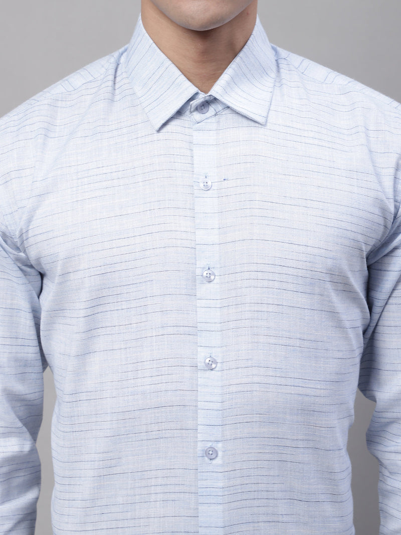 Men Light-Grey Cotton Classic Formal Shirt