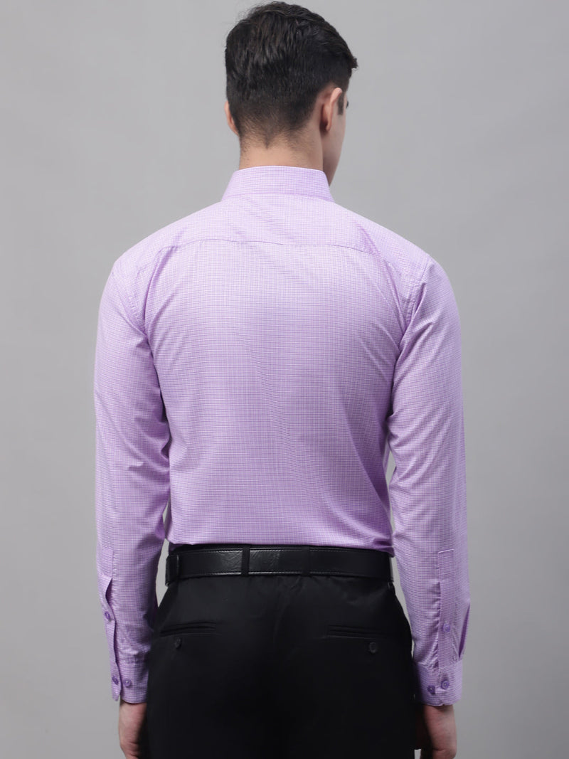 Men Purple Micro Checked Formal Shirt