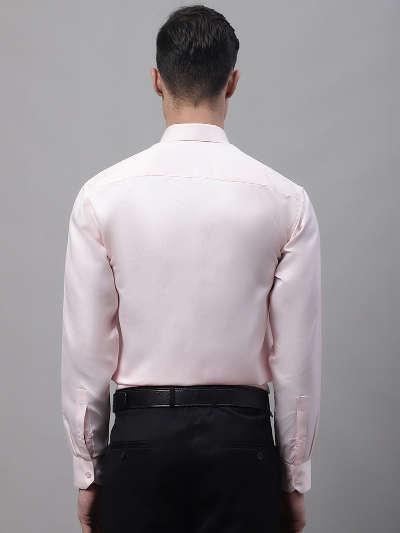 Men's Pink Dobby Textured Formal Shirt