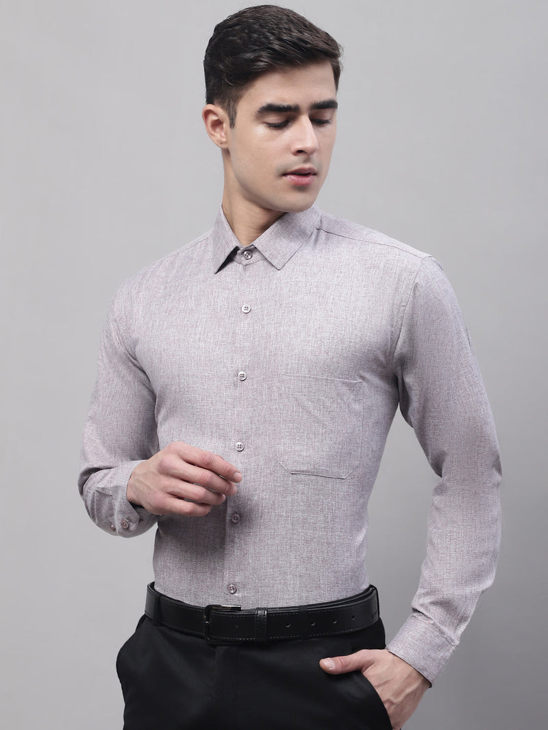 Men's Grey Cotton Solid Formal Shirt