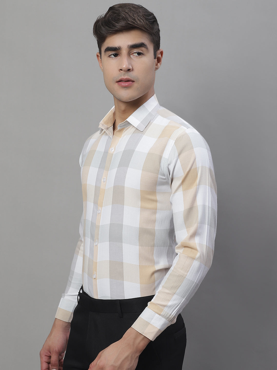 Men's Pure Cotton Checked Formal Shirts