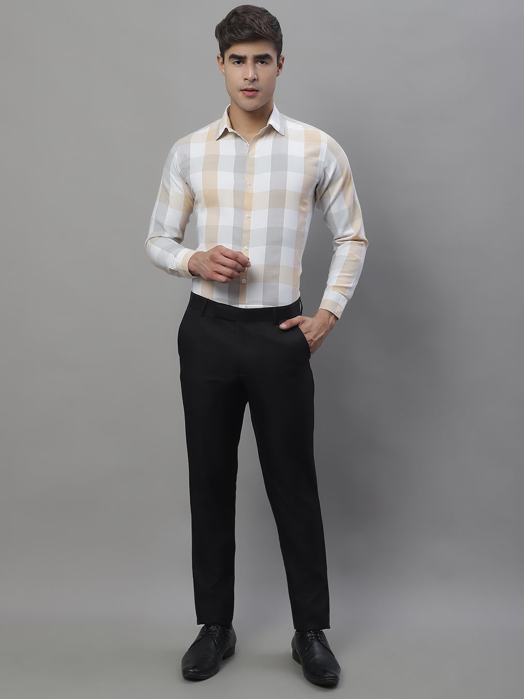Men's Pure Cotton Checked Formal Shirts