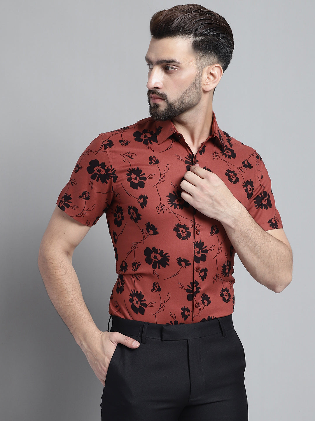 Men's Floral Printed Formal Shirt