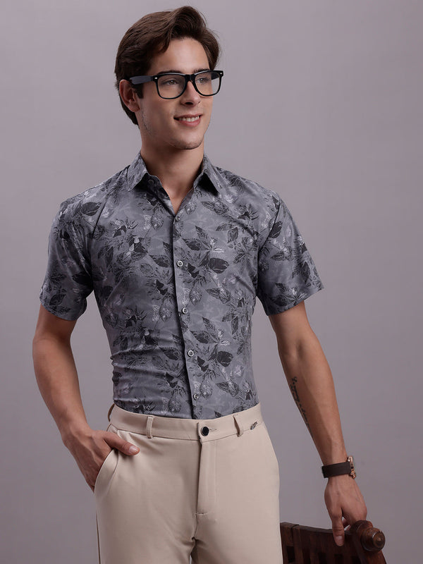 Men's Floral Printed Formal Shirt