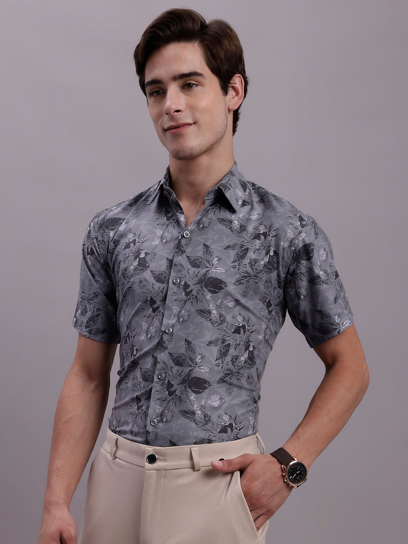 Men's Floral Printed Formal Shirt