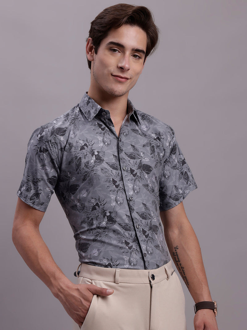 Men's Floral Printed Formal Shirt