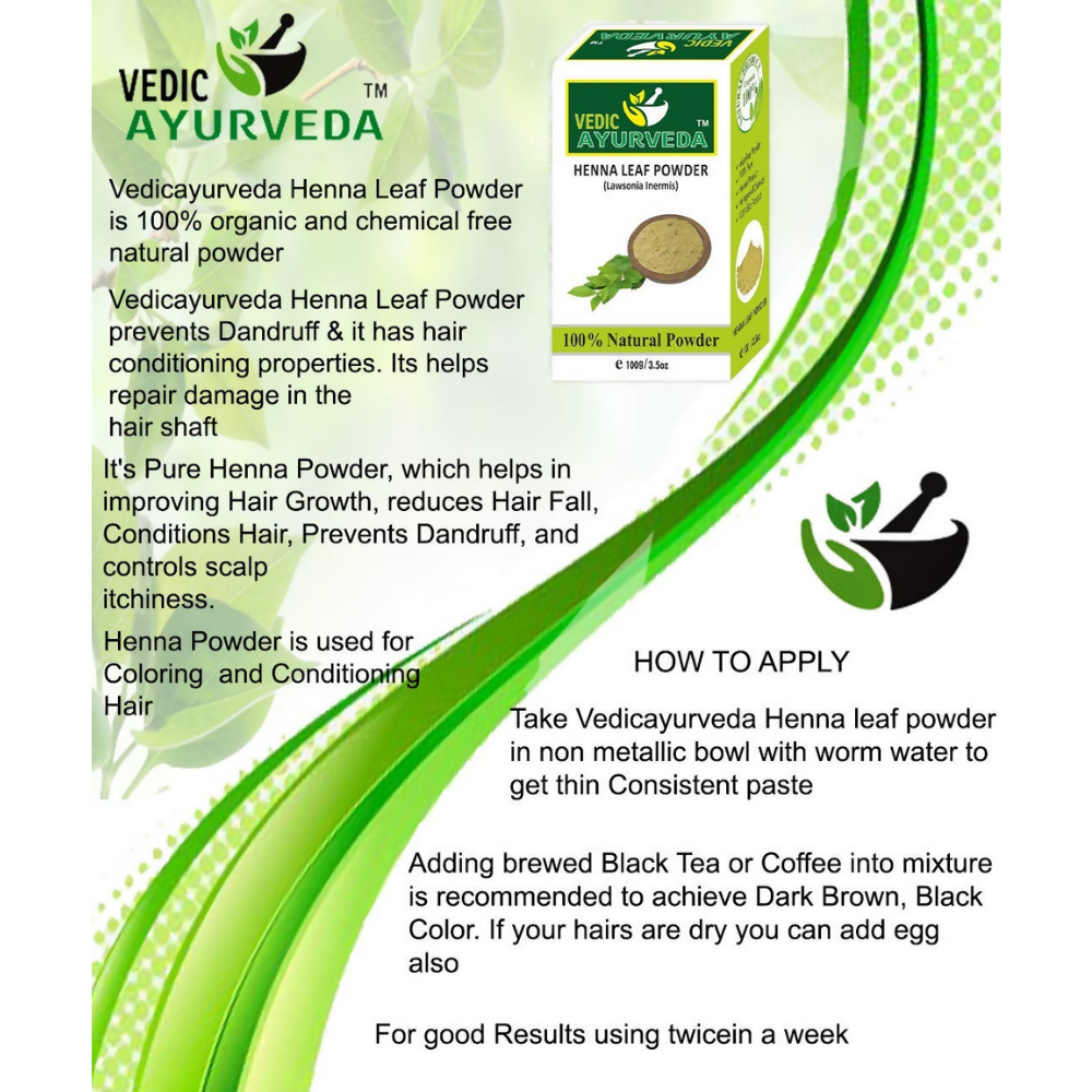 VedicAyurveda Pure Organic & Natural Indigo, Shikakai & Heena Powder
