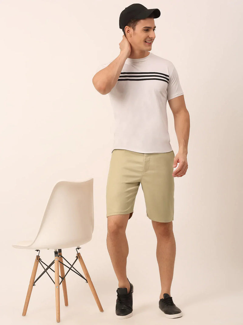 Jainish Men's Casual Cotton Solid Shorts ( SGP 153 Beige )