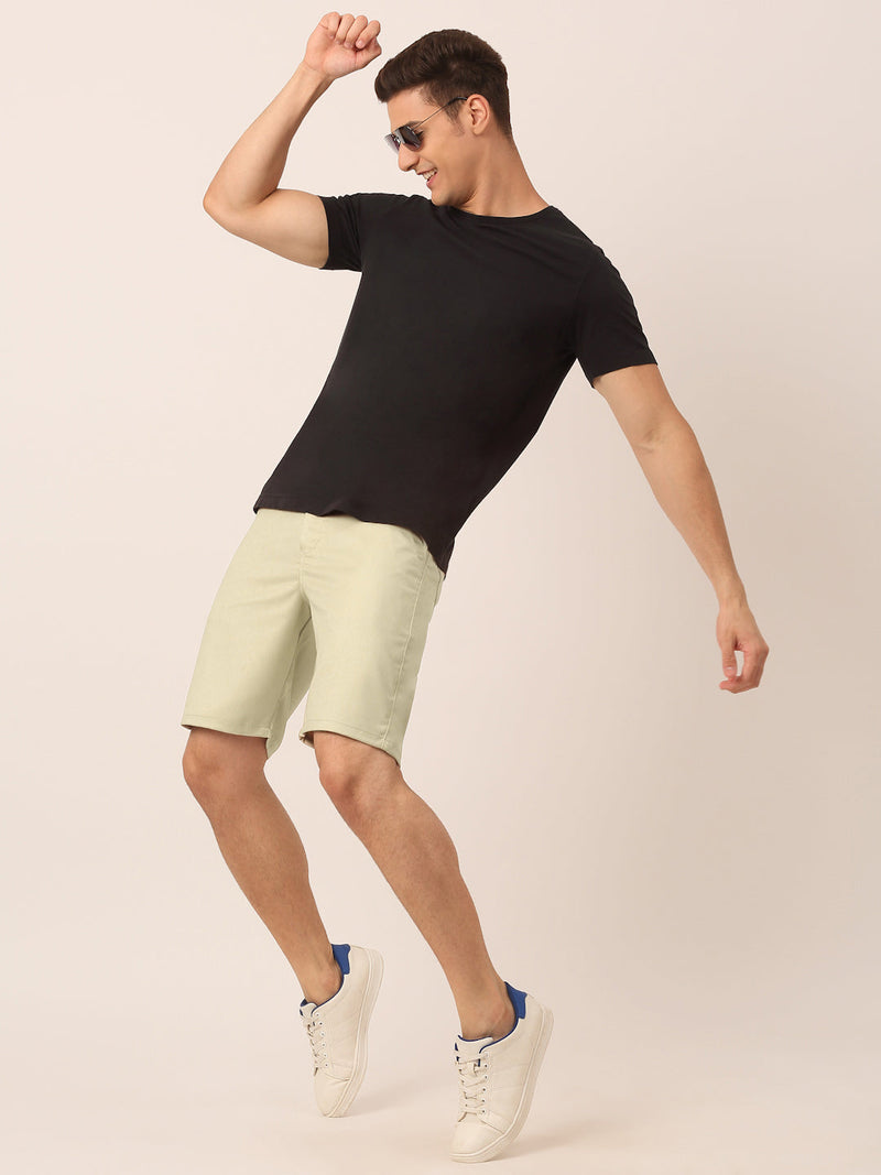 Indian Needle Men's Casual Cotton Solid Shorts