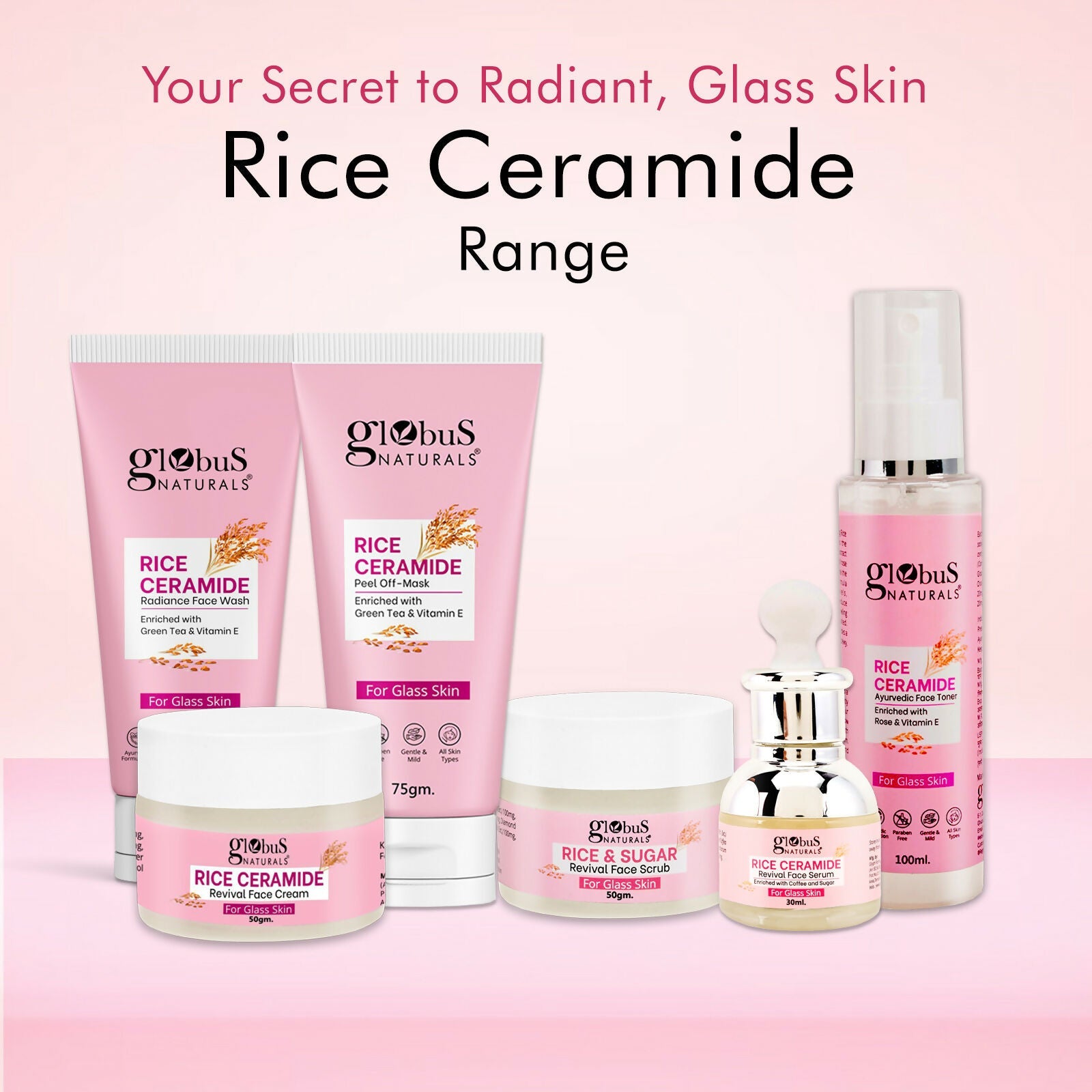 Globus Naturals Rice Ceramide Peel Off Mask, For Korean Glass Skin