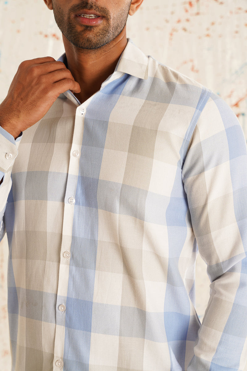 Men's Pure Cotton Checked Formal Shirts