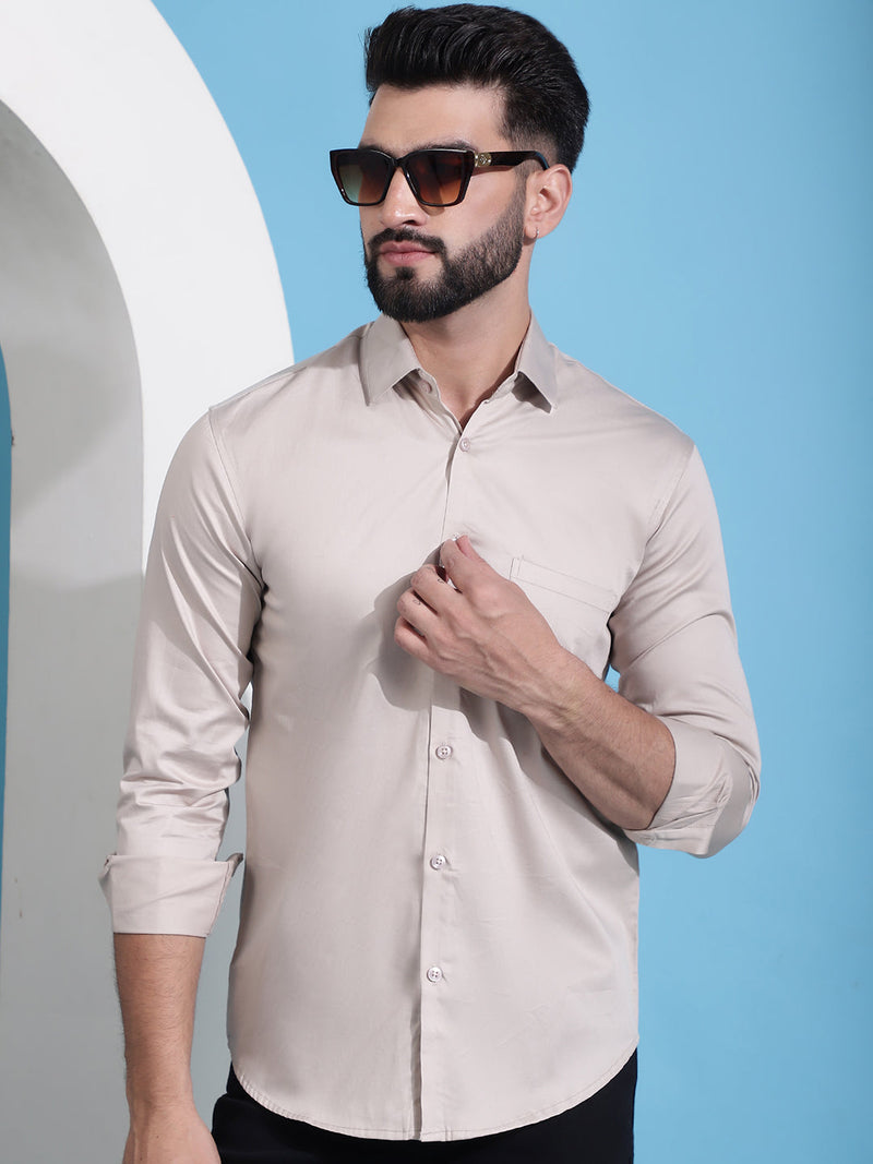 Men's Cotton Solid Casual Shirt